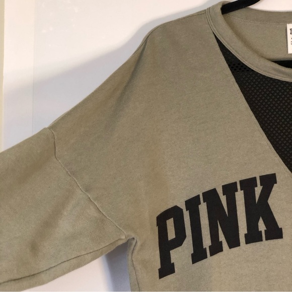 Victoria's Secret Pink Nation Campus Crew Mesh V-Neck Sweatshirt - Picture 8 of 14